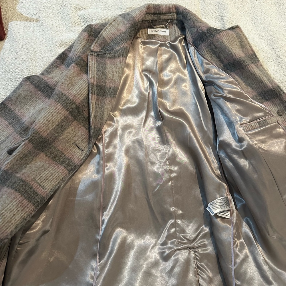 Calvin Klein women’s plaid notch lapel coat - Picture 6 of 6